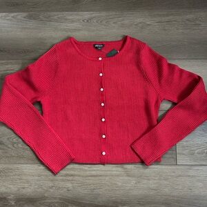 NWT Ribbed Cropped Cardigan